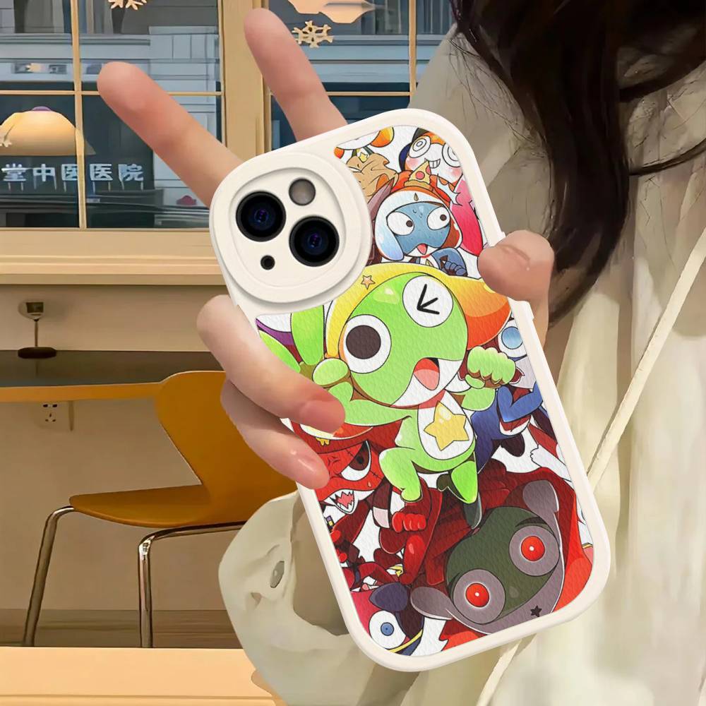 New Keroros Gunsos Movie Soft Leather Phone Case For Iphone 13 15 Pro Max 12 Mini 11 14 16 Plus Covers