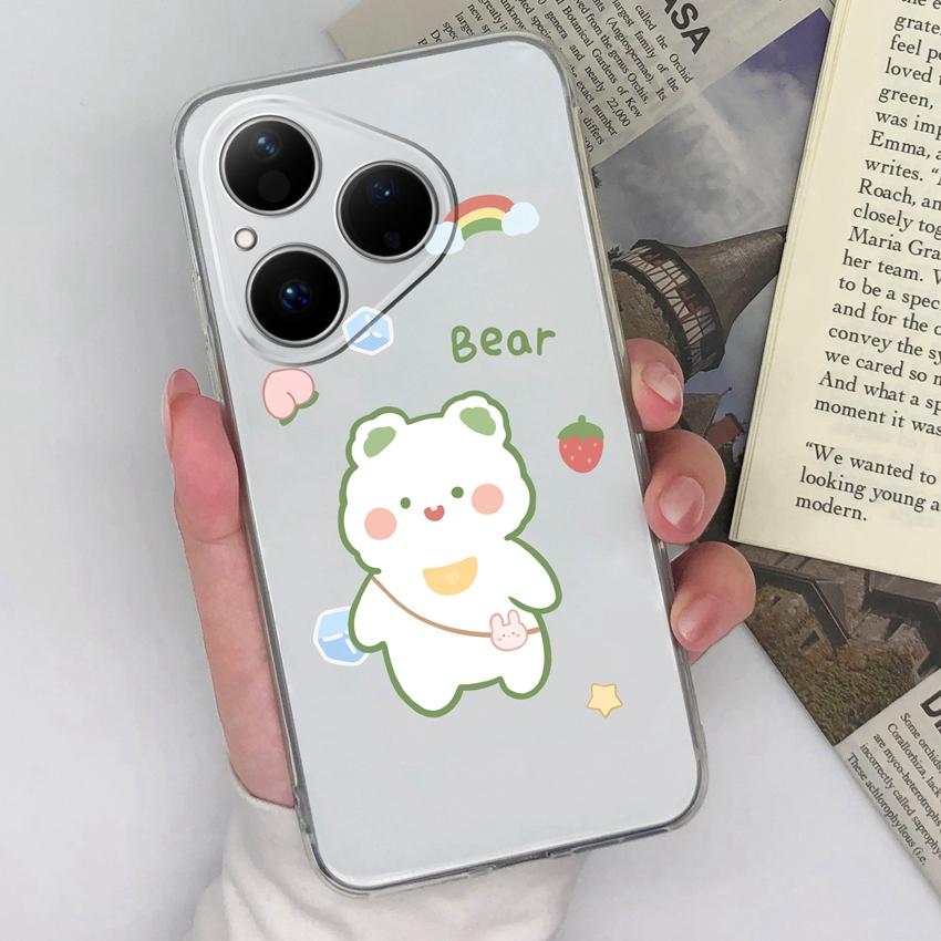 For Huawei Honor Magic5 400 Pura 80 Pro Ultra Phone Cover Beautiful Girls Patterns Transparent Slim Silicone Anti Fall Housing For Huawei Bumper Shell