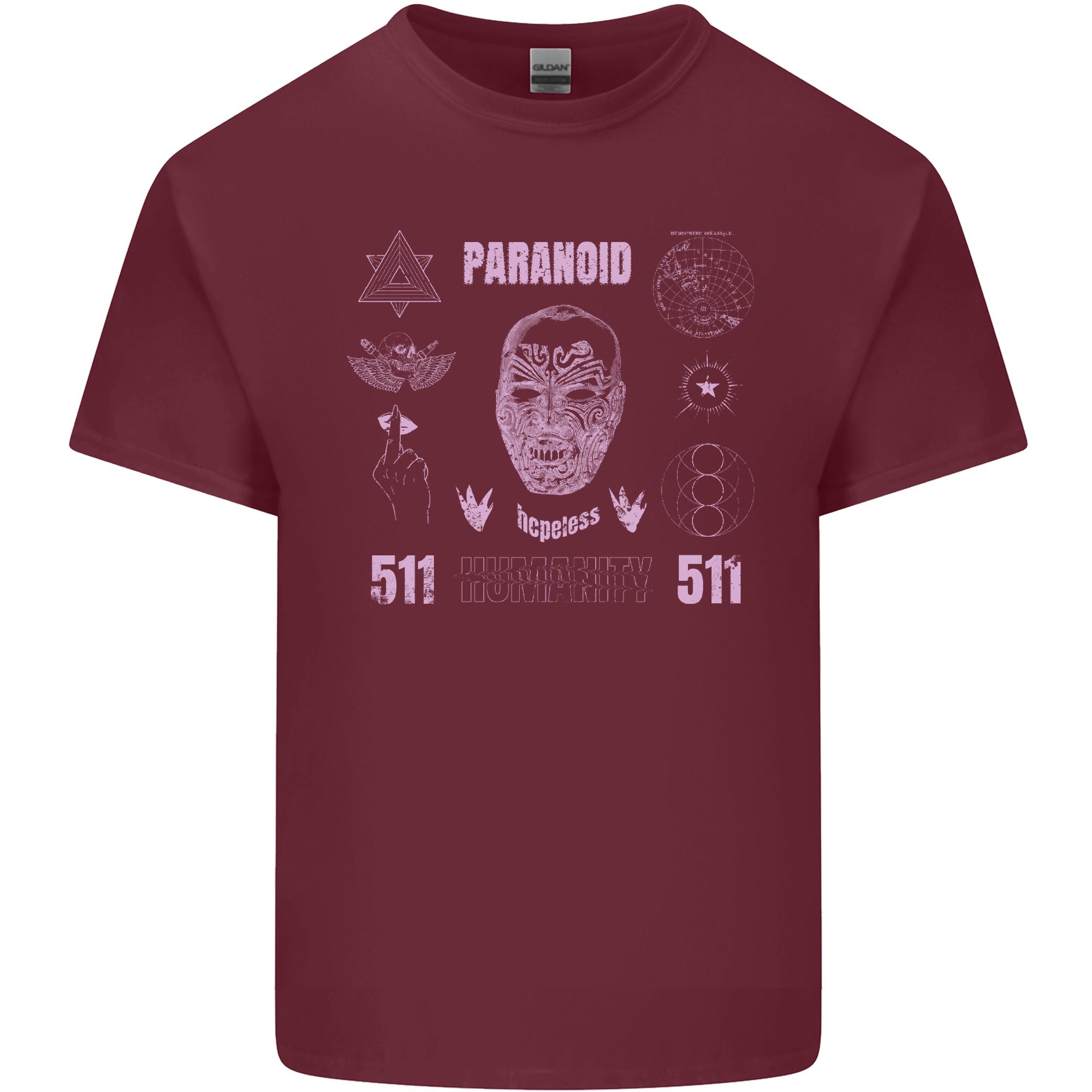 Paranoid Conspiracy Skull Unisexs Light Cotton TShirt S