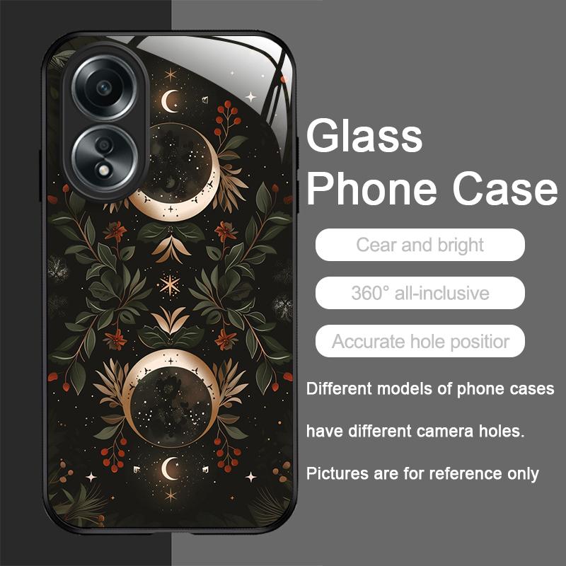 Aesthetic Sunflowers and Moon Pattern Tempered Glass Phone Case for Xiaomi 14 Pro+ 15 Ultra 15T 14T 13 12 11T Lite 10 Hard Cover