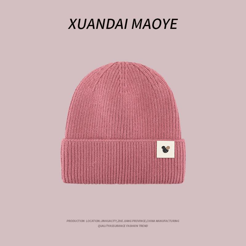 New Hat for Women In Autumn and Winter  Warm and Cold Versatile Knitted Hat with Velvet To Show Off Their Faces Small Wool Cold Hat for Men