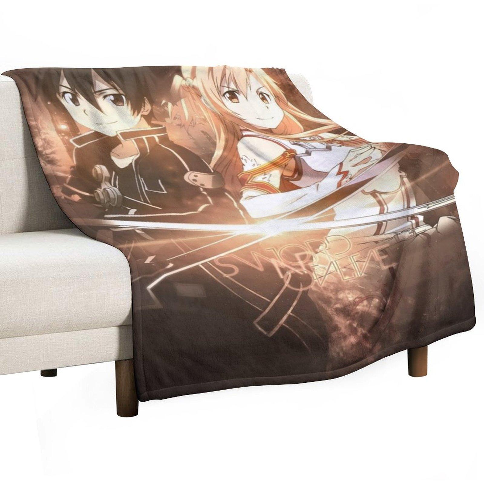 

Sword Art Online 23 Throw Blanket anime warm for winter Plaid Warm Blankets 30x40in