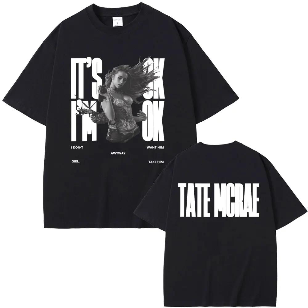 Singer Tate Mcrae T8 Music T Shirts Men's Women Vintage T-shirt Summer Cotton Oversized Short Sleeve Tee Tops for Fans Gift