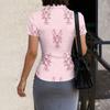 Women's Short Sleeve Button Down Shirt Slim Fit Lobster Print Collared Summer Blouse Lightweight Casual Top for Daily Wear