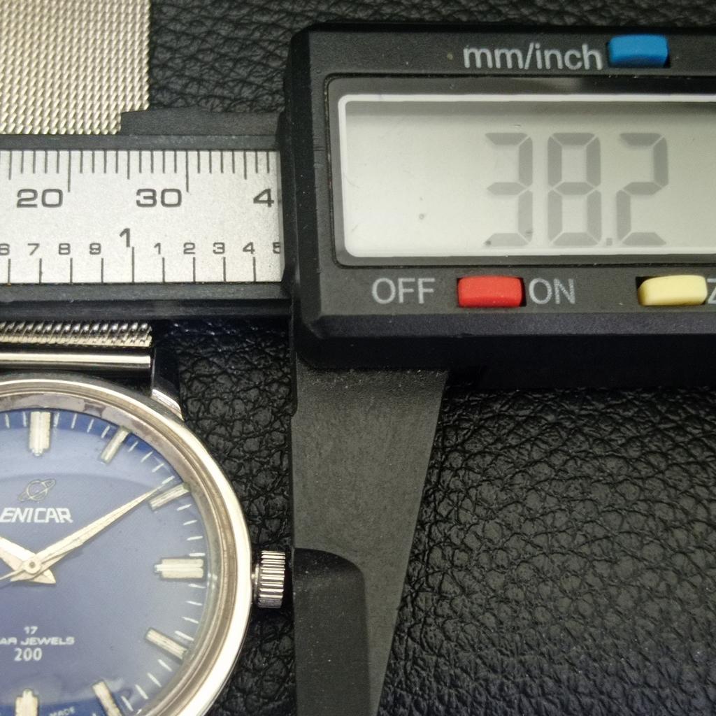 VINTAGE ENICAR STAR JEWELS HAND-WINDING 160 SWISS MENS BLUE DIAL WATCH a703862-1 R213f-a703862