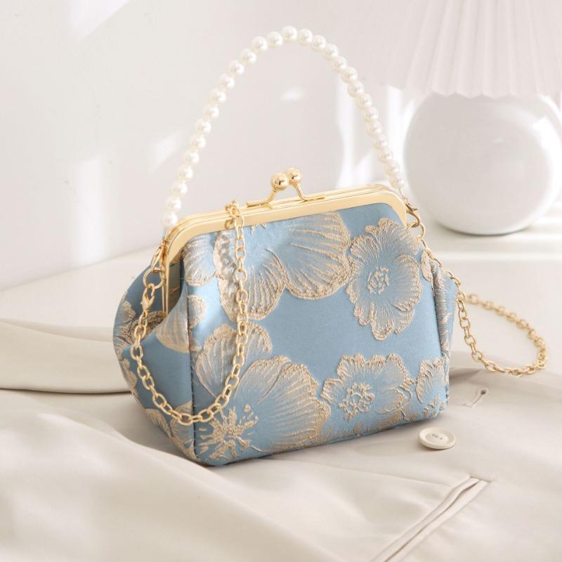 Women's bag new simple and elegant Hanfu bag Chinese antique hand-held cheongsam bag single shoulder crossbody shell bag