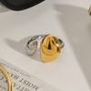 Yori Glossy Simple Irregular Open Ring Stainless Steel Metal Texture 18 K Plated Waterproof Geometric Charm Jewelry 2025