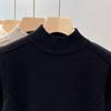 Vintage Fleece Thickened Turtleneck Sweater Women's Autumn Winter Solid Design Fashion Warmth Integrated Velvet Inner Pullover Base Tops