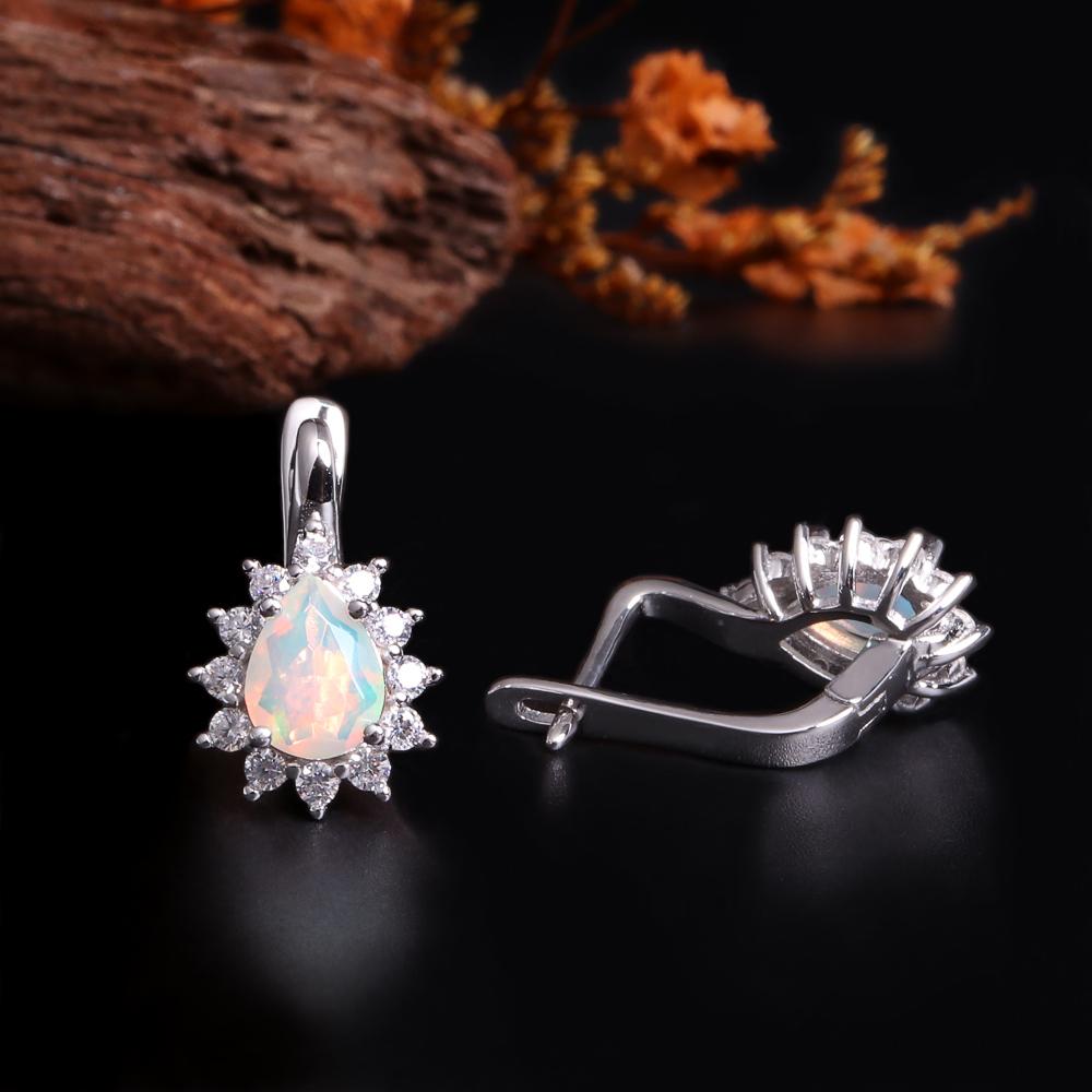 New Arrival!opal Earrings Nautral Gemstones Pear 6*8mm Classic Design 925 Sterling Silver Fine Jewelry for Women Nice Gift