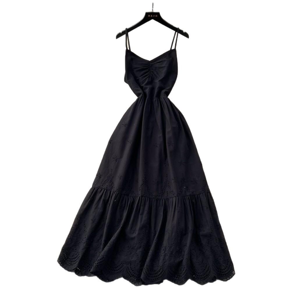 Pure desire style French suspender dress women's summer waist and thin temperament high-end long dress vacation style