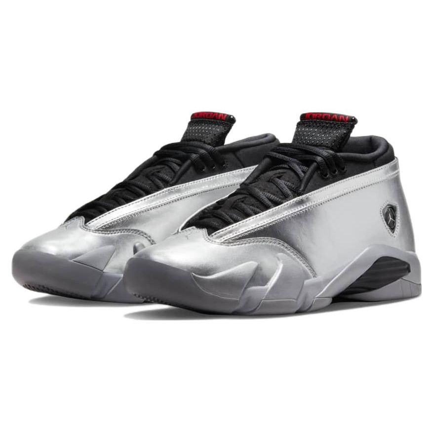 Air Jordan 14 Retro Low Metallic Silver Women Sneakers Fire-Red Wolf-Grey Black DH4121-060