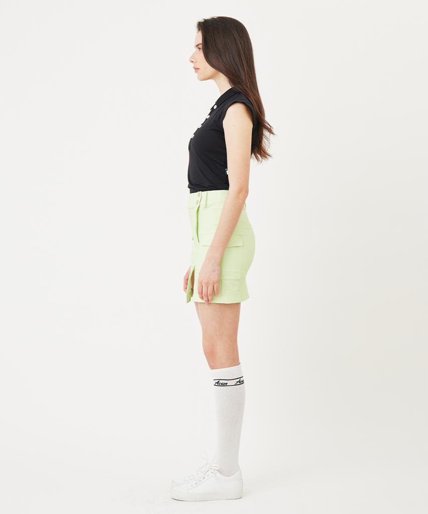 A Ben Short Slit Cargo Skirt Lime