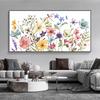 Coloful Watercolor Wildflower Art Flowers Posters Leaves Botanical Canvas Prints Painting Wall Art Picture Living Room Bedroom Office Decor