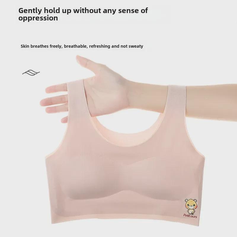 Seamless Ice Silk Cartoon Bra for Teen Girls - Comfortable and Stylish