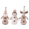 Double Tiered Figurines for Christmas Santa/Snowman/Deer Plushie Toy Decorative Ornament Festival Home Decoration