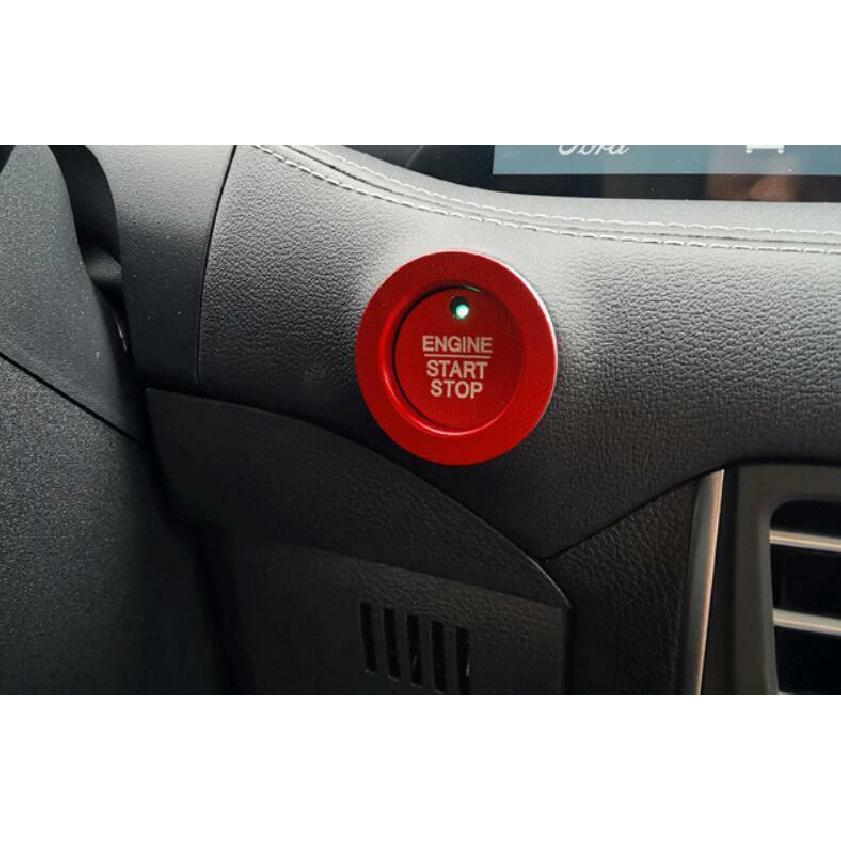 Red Aluminum Alloy One-Click Startup Cover Trim 1PCS Fit For Ford Edge 2015-