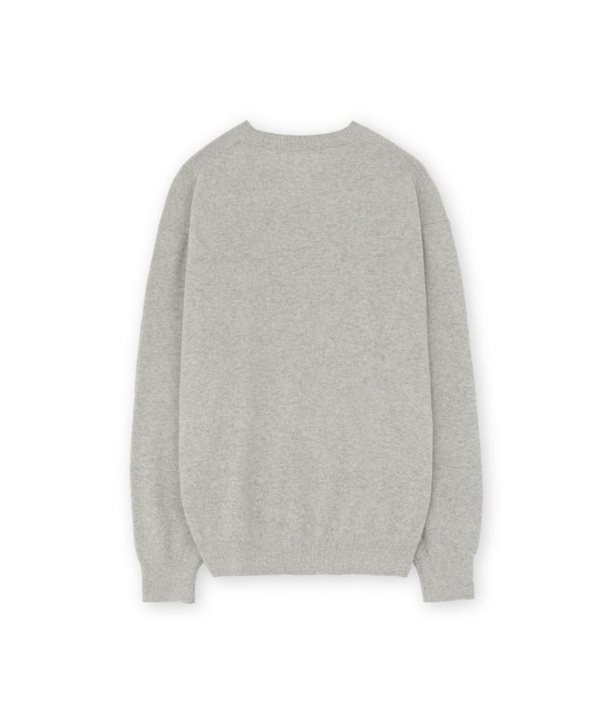 Beulaunyadeu Extra Super Fine V-Neck Knit, Light Gray