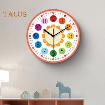 Wall Clock Scientific Design Easy To Read Silent Non-Ticking Battery Operated Colorful Clock Classroom Nursery Time Learn Tool