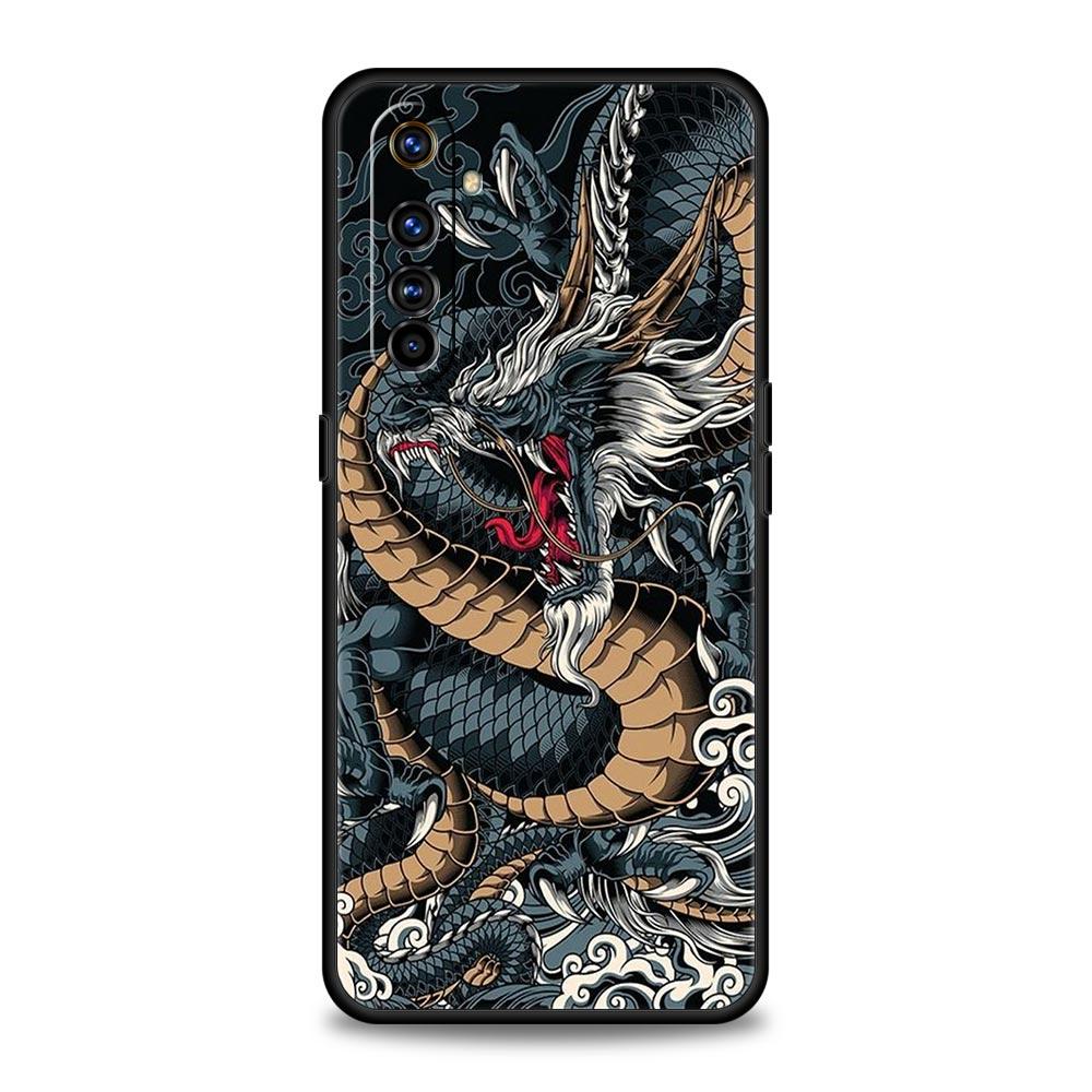 Dragon Phone Case For Realme 12 11 10 6 7 9 Pro Plus 8 5G C35 8i 9i GT2 GT3 GT5 GT Neo 2 3 5 Black Cover Soft Shell