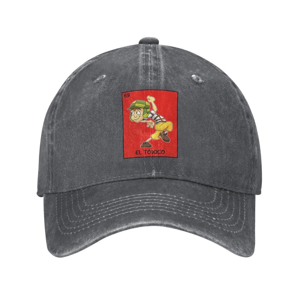 El Toxico - El Chavo Del Ocho Washed Denim Cap Casual Baseball Caps Adjustable Hat Summer Unisex Baseball Hats
