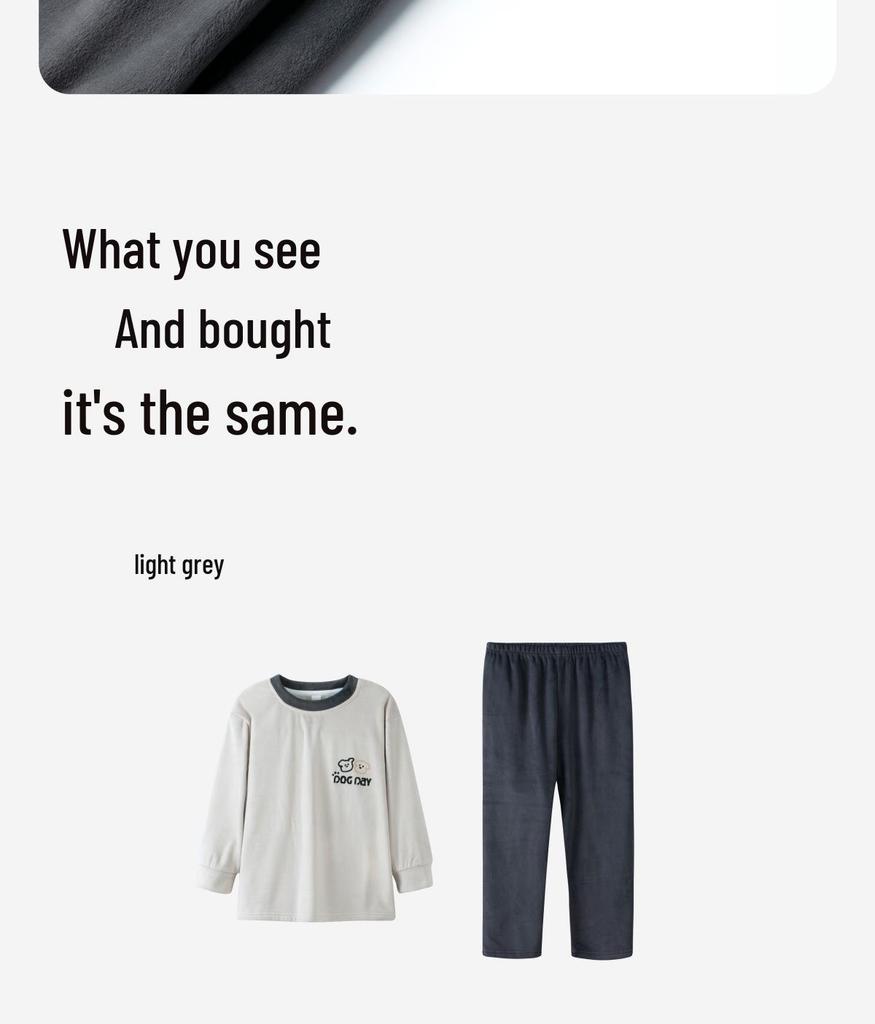 Lulu Niu Jungen Plüsch-Pyjama – Korallenfleece Homewear für die Frühlings-, Herbst- und Wintersaison