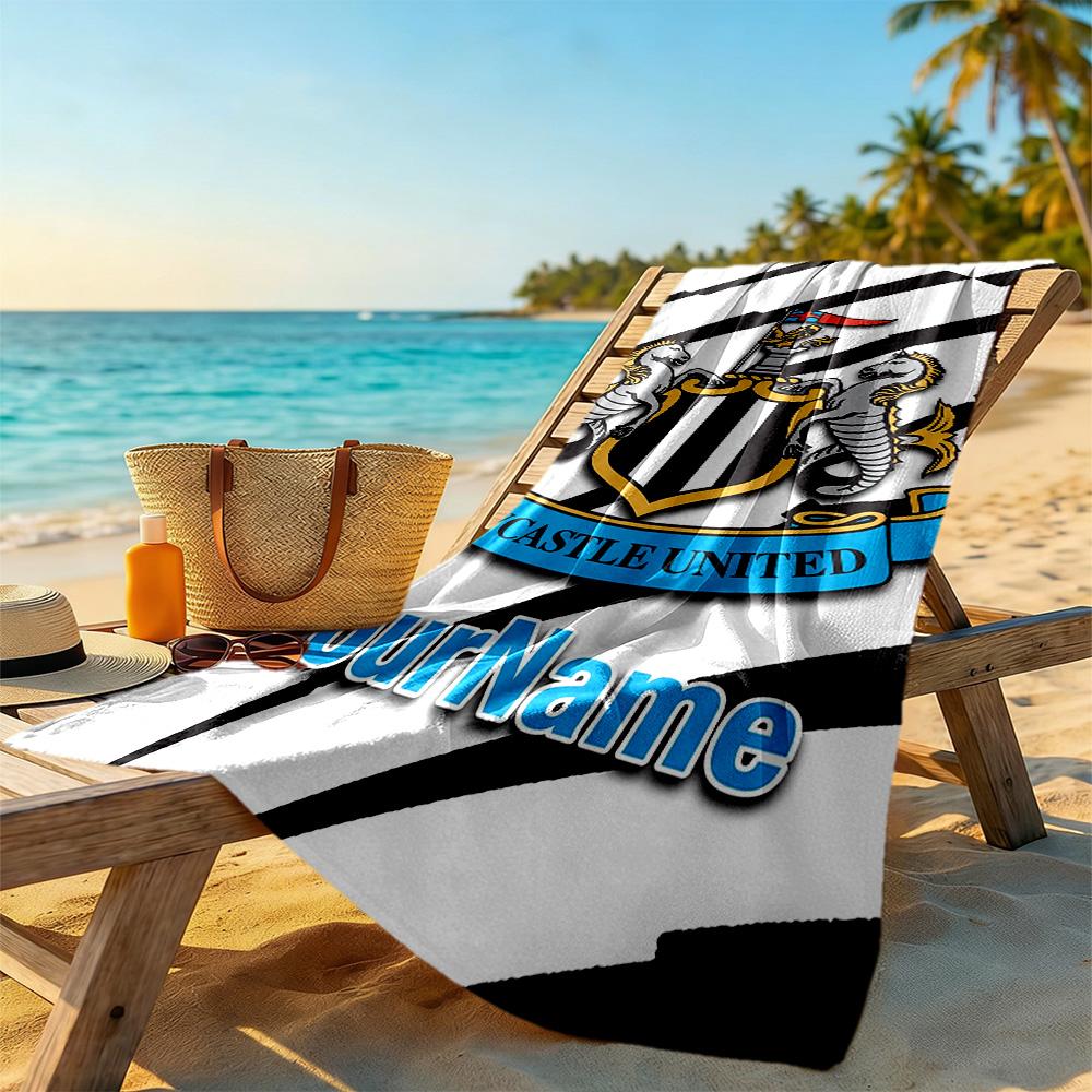 Newcastle Customized Name Beach Towel Quick-Dry Soft Microfiber Suitable for Swimming Gym Camping Yoga Vacation