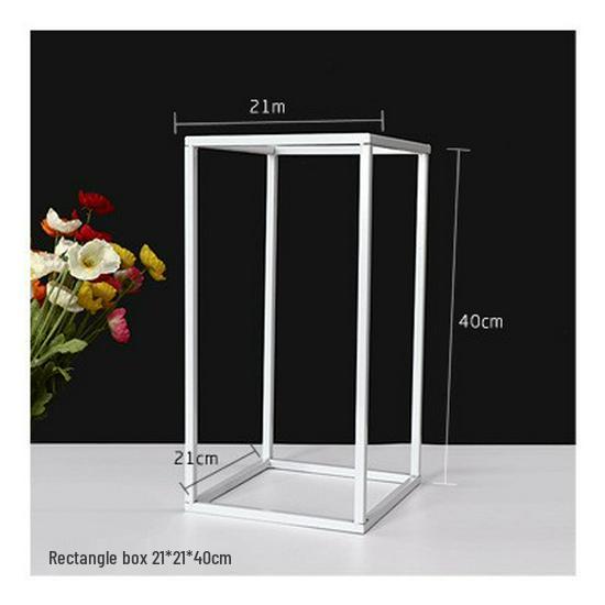 Wedding Iron Art Aisle Markers: Square Frame Flower Column Ornaments