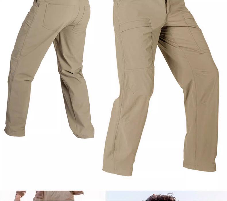 Free Soldier Men's Quick-Dry Hiking Pants - Spring/Summer, Waterproof, Elastic, Sun Protection