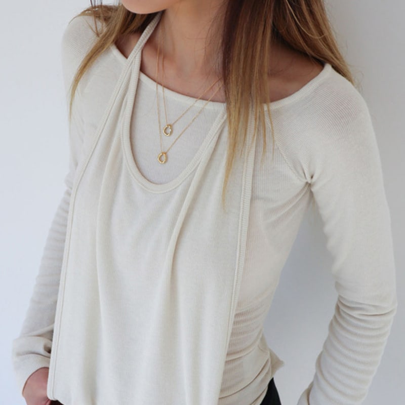 modernlike 14k gold-filled silver clay layered necklace