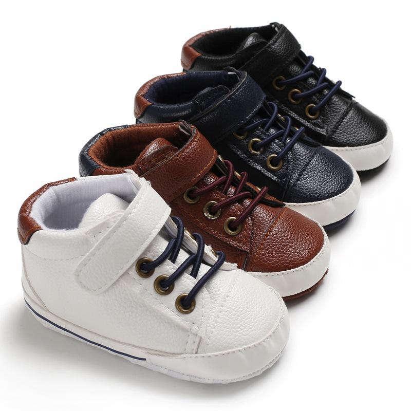 Spring and Autumn 0-1 Years Old Baby Learning Shoes High-top Casual Shoes Leather Baby Shoes Baby Shoes