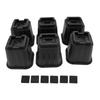 6Pcs Furniture Risers Multifunction 5in Height Black Plastic Furniture Leg Extender for Office Home