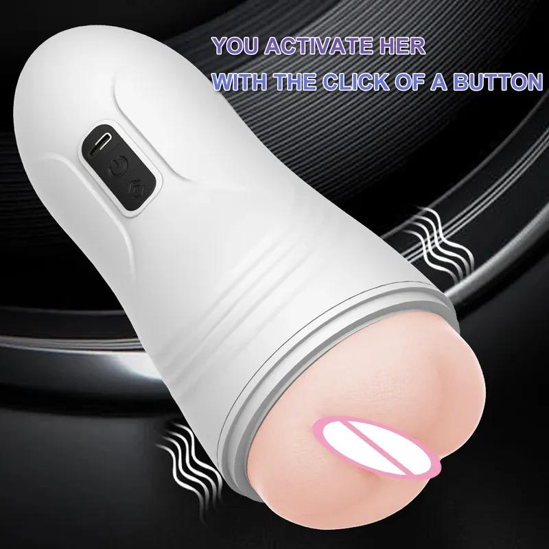 Automatic Male Mastubator Blowjob Vibration Machine Real Vaginia Pocket Pussy Penis Oral Masturbation Cup Adult Sex Toy for Man