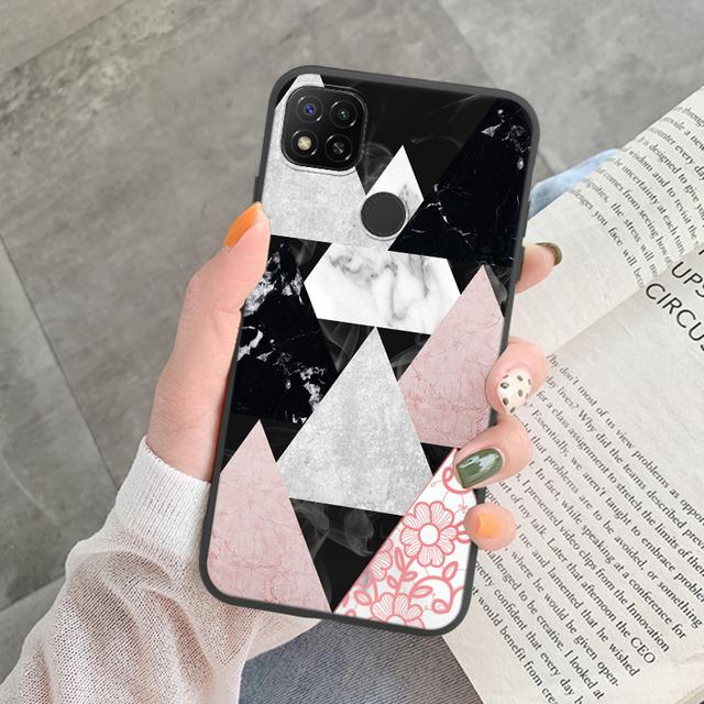 Marmurowy wzór etui na telefon do Redmi 9C 9 C NFC 10A 10 A pokrowiec ochronny różowy silikonowy miękki Funda do Xiaomi Redmi 9C Coque