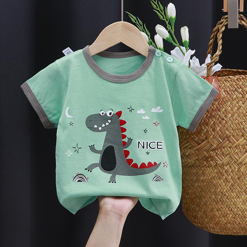 Kinder-Cartoon-Baumwoll-T-Shirt: Kurzärmliges Sommeroberteil für Jungen & Mädchen, Neuer koreanischer Stil