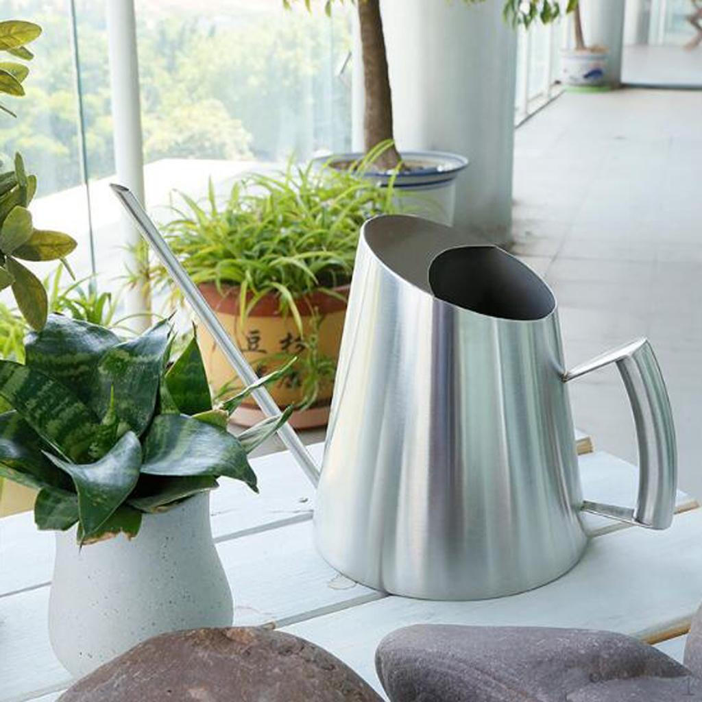 Silver Watering Can with Long for Indoors and Outdoors