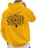 Christ Gives Me Strength Large Size Autumn and Winter Trendy Men's Clothing New Style Backprint Sweatshirt Couple Hoodie, Versatil