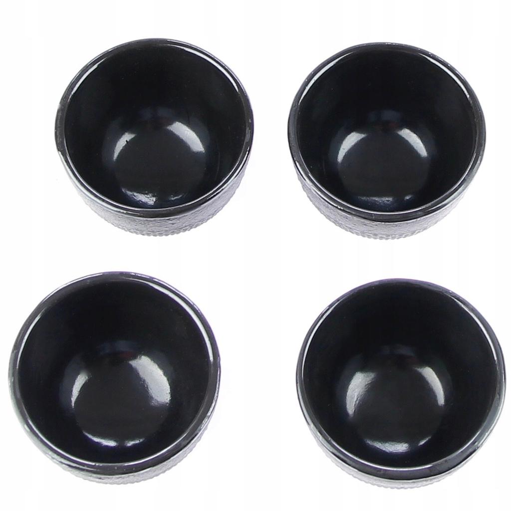 CAST IRON HERBAL TEA CUPS SET OF 4, BLACK ENAMELLED, 100ml