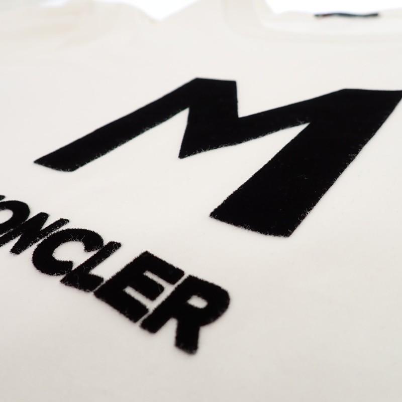 MONCLER  J20918C00018_89ANL L Short sleeve T-shirt white/White cotton/leather mens
