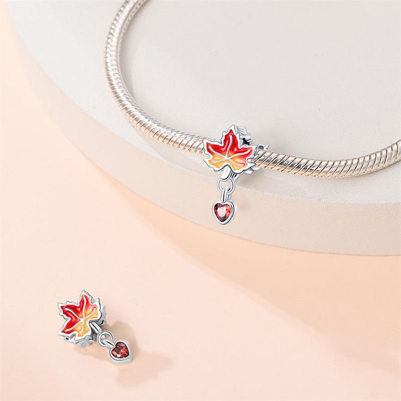 925 Sterling Silver Autumn Harvest Series Squirrel Maple Leaf Pumpkin Charms Pendants Fit 925 Original Bracelets DIY Jewelry
