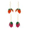 Elegant Long Metal Flower Drop Earrings Versatile Long Stem Flower Earrings Stylish Drop Ear Rings for Daily Wear Dates