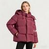 Women's 2026 Cross-border Pure Color Hooded Winter Jacket - European & American Style, Loose Fit.