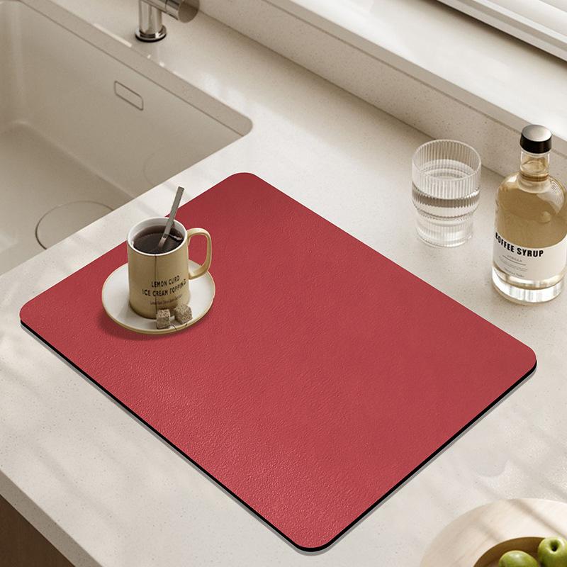 Coffee Machine Absorbent Mat Bowl Dish Drying Mat Non-slip Bar Drain Mat Kitchen Countertop Mat Table Washer Mat