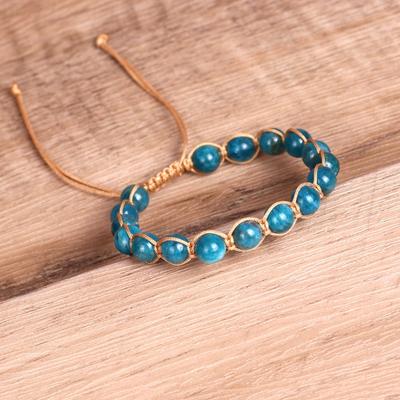 Natürliches Türkis Perlenarmband Handgewebtes verstellbares Rosenkranz Perlenarmband Meistverkaufte Produkte