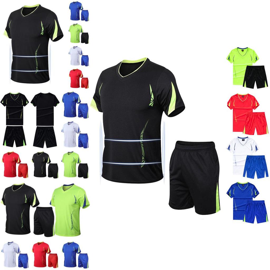 Breathable Summer Quick-drying Sports Suit With Short Sleeve T-shirt And Shorts**