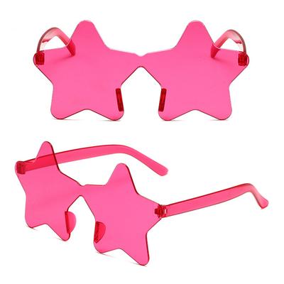 Colorful Pentagram Sunglasses Frameless Star-shaped Sun Glasses Funny Party Eyewear Outdoor Travel UV400 Shades Goggle Gifts