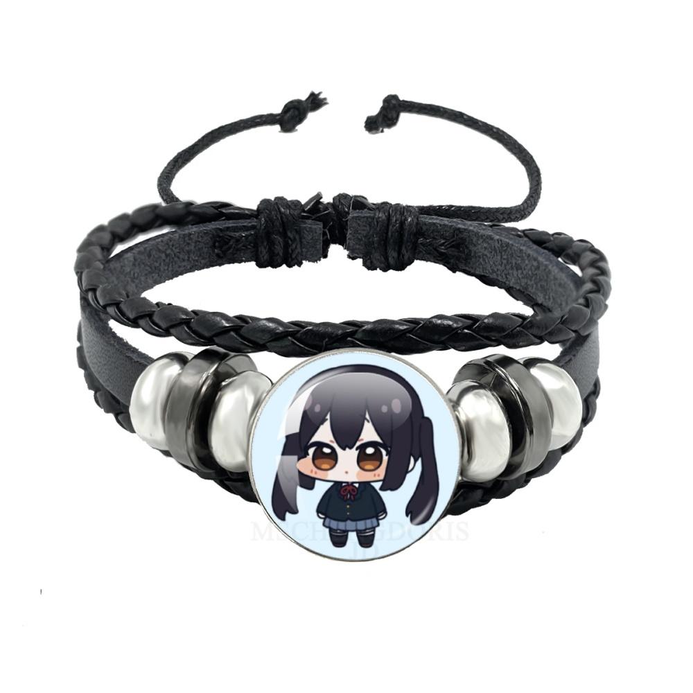 Anime K-ON Leather Bracelets Hirasawa Yui Akiyama Mio Tainaka Ritsu Multilayer Braided Black Bracelet Bangles Jewelry Gift