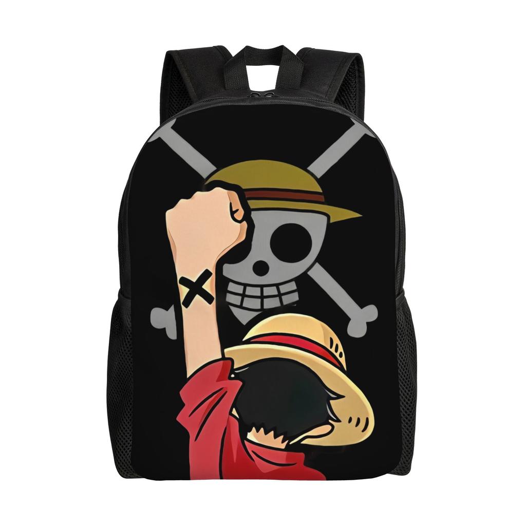 Best All Characters Anime Backpack for Men Women Student Work Daypack Pirate Flag One Piece College Shoulder Bag Lightweight