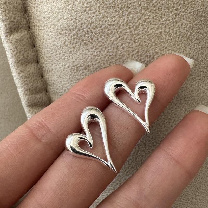 Xiaomi 925 Sterling Silver Vintage Square Earrings For Women Trendy Hollow Heart Earring Jewelry Prevent Allergy Party Accessories Gift
