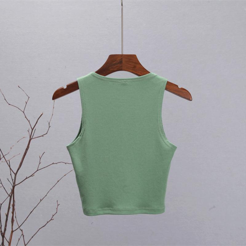 Hirsionsan Summer Solid Short O Neck Knitted Tank Women Casual Skinny Camis Vest Female Sleeveless Shoulderoff Sexy Tops