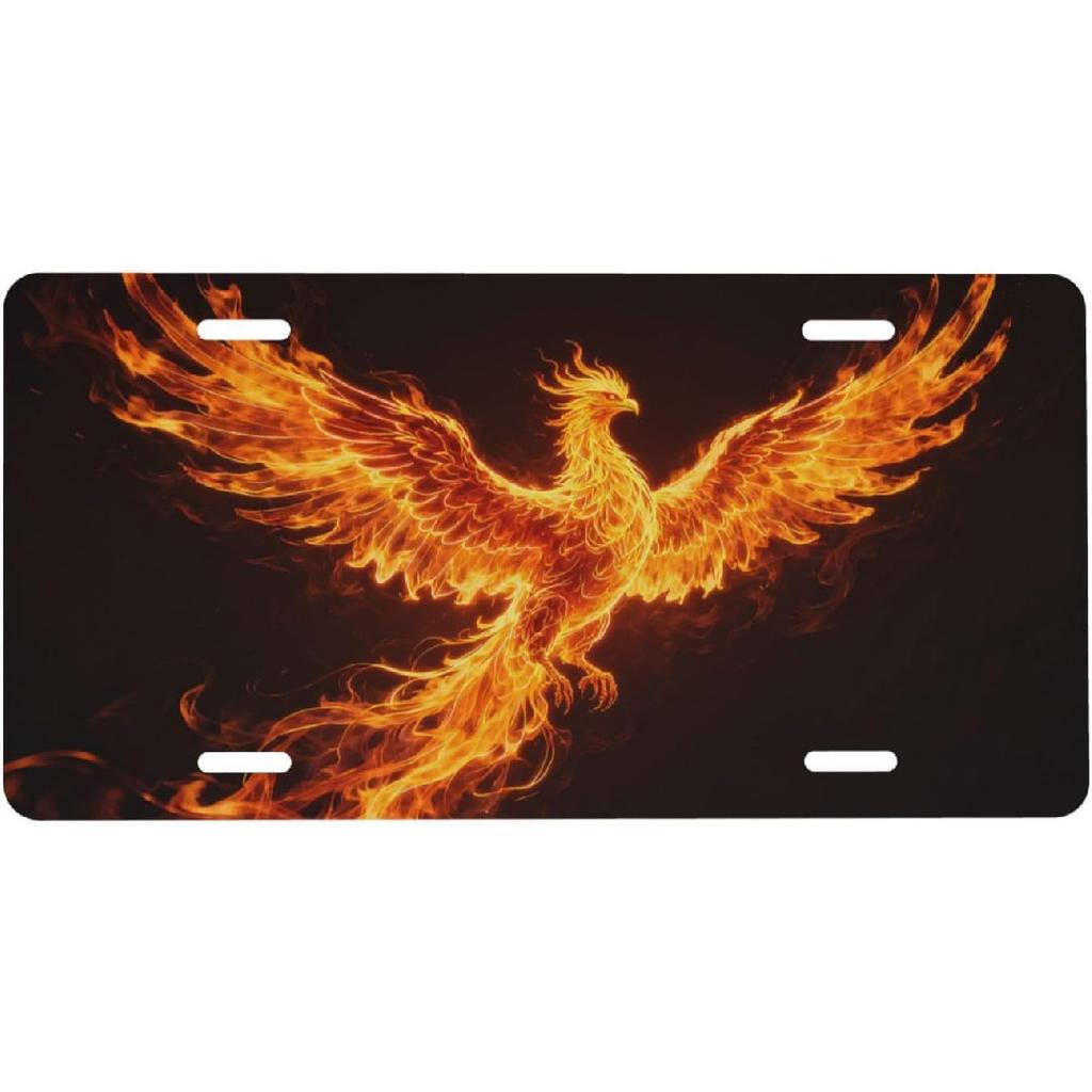 Flower Floral Front License Plate for Women Car Vanity Plates Decorative Aluminum Metal Cute Novelty License Plate Cover for Men 6x12 Inch (4 Holes)